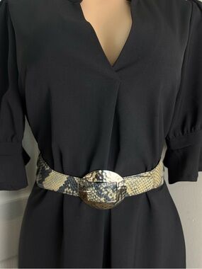 Carlisle Black Genuine Leather Belt